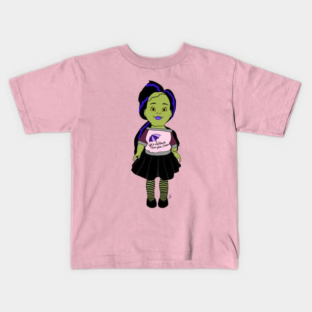 Life's a Beach Monster Girl Kids T-Shirt by Sequoia Ananda